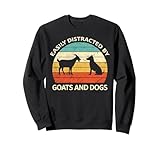 retro pet dogs goats lover easily distracted by dogs & goats felpa