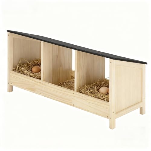 Nid à poules en bois à 3 places, résistant aux...