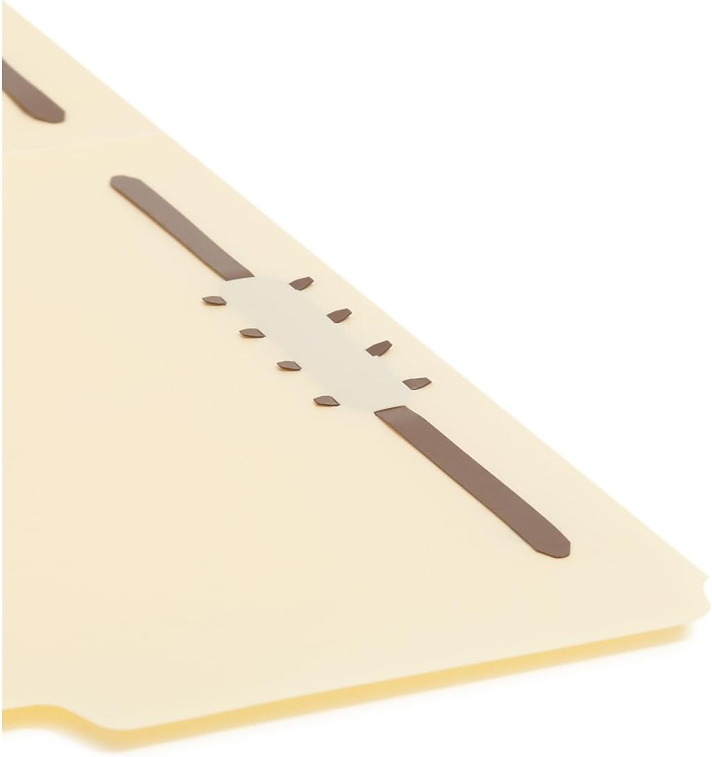 Smead Poly Fastener Folder, 2 Fasteners, 1/3-Cut Tab, Letter Size, Manila, Plastic Folders with Fasteners, 24 per Box (10545)
