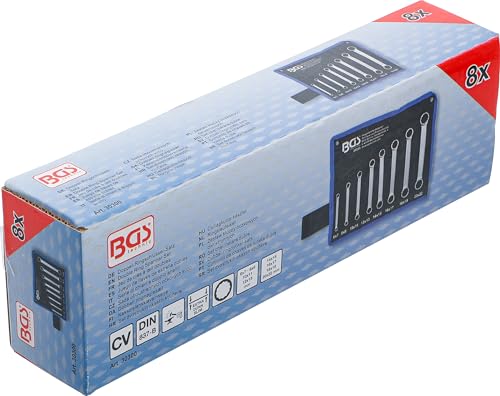 BGS 30300 | Zestaw kluczy oczkowych dwustronnych | płaskie | 6 - 22 mm | 8 szt.
