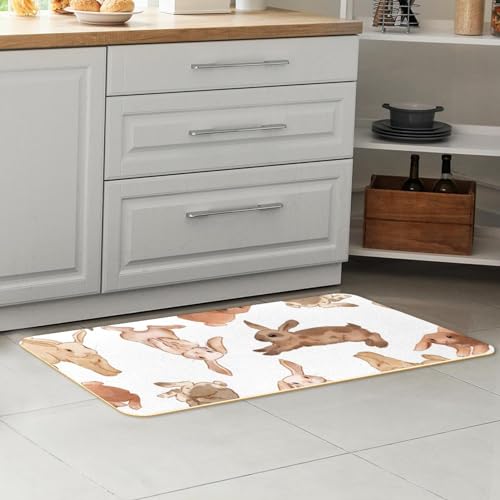 Tapis de cuisine antidérapant lot de 2 marron pour sol propre et sec - 7