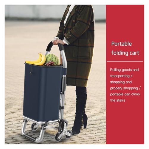 Leichter, wasserdichter 2-in-1-Einkaufswagen mit 6 abnehmbaren, leisen Rädern für einfaches Treppensteigen – stilvoller Einkaufstrolley mit Tesselmuster – Bild 6