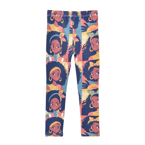 KLL Beautiful African Woman Little Girls Active Leggings Comfortable High Waisted Sweatpants Gym2