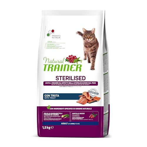 Trainer Cibo per Gatti Sterilizzati - Formula Monoproteica - Con Trota - 1,5kg