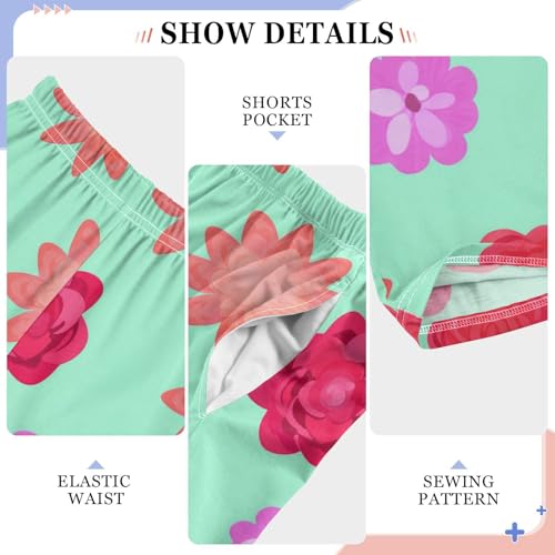 J JOYSAY Floral Blossom Garden Aqua Pajamas Pants Soft Long Pajama Bottoms Lounge Sleep Pants Size S-XL4