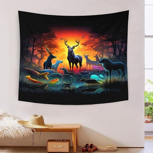 Tapisserie murale art mural forêt 3D au rendu textile premium pour salon élégant
