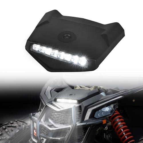 Sport Hood Scoop with LED Lights for Can-Am Maverick X3 XDS XRS MAX Turbo RR 2017-2025 Accessories, Black Sport Hood with Accent Auxiliary Driving Spotlight
