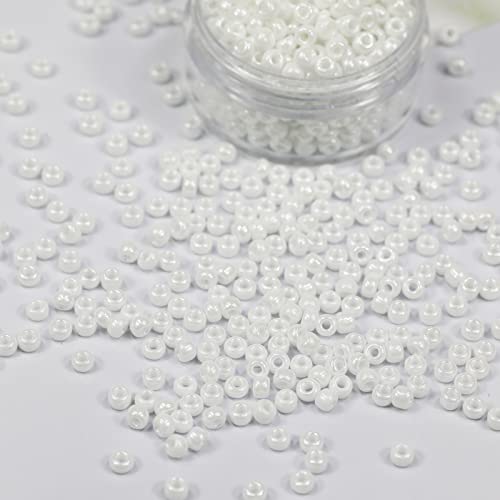 Bala&Fillic White Pearl Color 3mm Seed Beads About 3600pcs/100Grams in Bag - Image 2