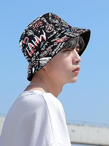 Image of Packable Reversible Printed Bucket Hat Unisex for Men Women Beach Fisherman Cap