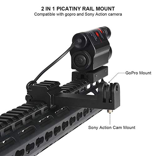 Universal Action Camera Gun Mount 2IN1 Picatinny Rail Mount Adapter Kit Compatible for Gopro Hero 8 7/6/5/4 Sony FDX HDR for Hunting Rifle Shotgun Pistol Carbine Airsoft Sports Camera Gun Rail Mount - Thumbnail 2