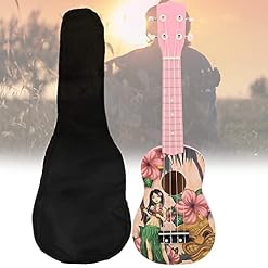 Ukulélé pour Enfants avec Petite Guitare à 4 Cordes, Ukulélé à Motif de Crâne/Ukulélé Mignon Rose avec Sac de Transport… - Les Beatles, Paul McCartney, John Lennon, RIngo Starr, George Harrison Ukulélé pour Enfants avec Petite Guitare à 4 Cordes, Ukulélé à Motif de Crâne/Ukulélé Mignon Rose avec Sac de Transport… – Image 4