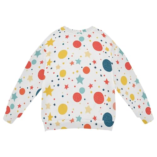 JUNZAN Stars and Circles White Little Boys Pullover Hoodie Fleece Hoodies for Girls Party 4T2