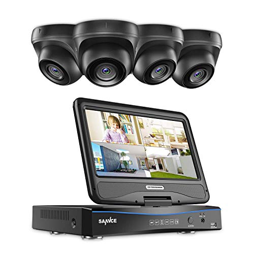 Videoüberwachung Überwachungskamera Set mit 10,1 Zoll Display 4CH 1080N DVR Recorder Überwachungssystem mit 4 Kameras 1080P für innen und außen