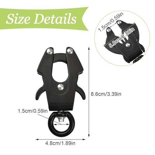 UFURMATE Frosch-Clip, Weltraum-Aluminium-Verriegelung, Robuste Schnellverschluss-Schnalle, Rostbeständige Hundekettenschnalle, Hundeleine Verschluss Frosch-Clip, Ersatz - 299 kg Kapazität, Schwarz
