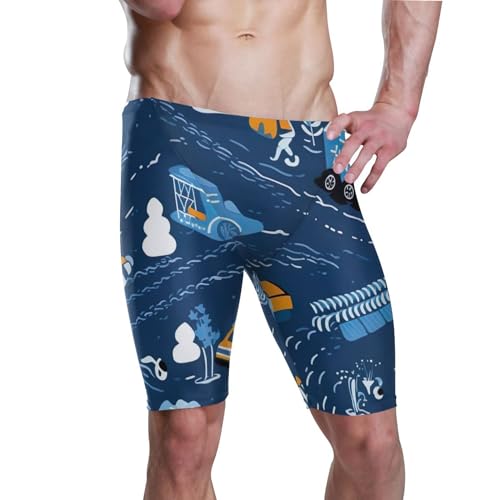 UMIRIKO Cute Car Swim Jammers for Men Athletic Durable S B0400864