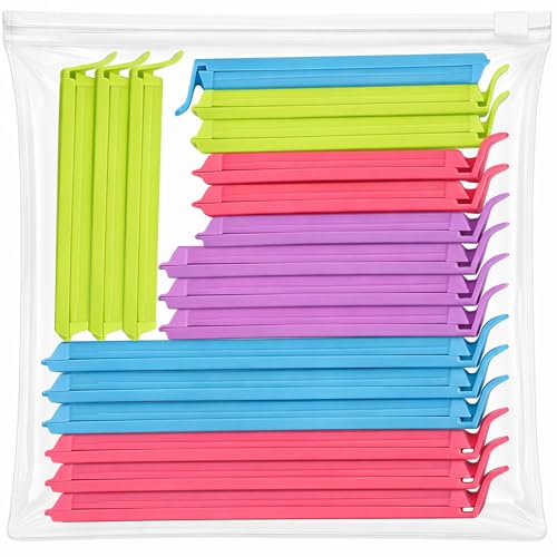DANNEN 18-Pack Food Clips with Storage Bag Reusable Food Bag Clips for FoodStorage Freezer Bags & kicthen Bags Sealing Bag Clips in 3 Practical Sizes and 4 Bright Colors