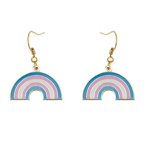 Pendientes colgantes con forma de arco iris de orgullo transgénero para gays y lesbianas LGBT, regalos de orgullo arcoíris, Hierro