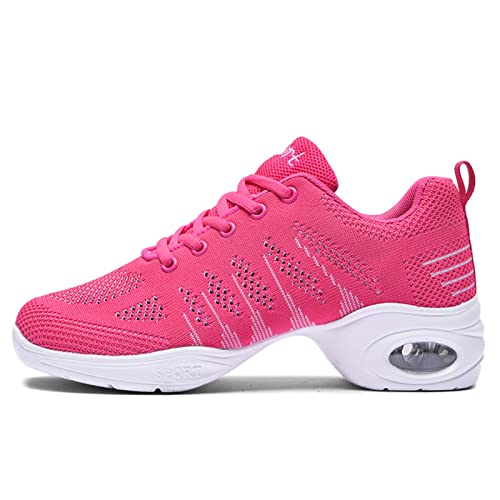 Women's Jazz Shoes Split Sole Dance Sneakers Lace Up Zumba Modern Shoes2