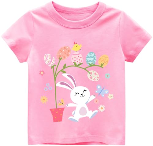2022 Easter Day Gift for Toddler Boy Girl Tractor Loving Bunny Egg Gnomes Short Sleeve Tshirt Infant Kids Tee Tops 1-7 Years