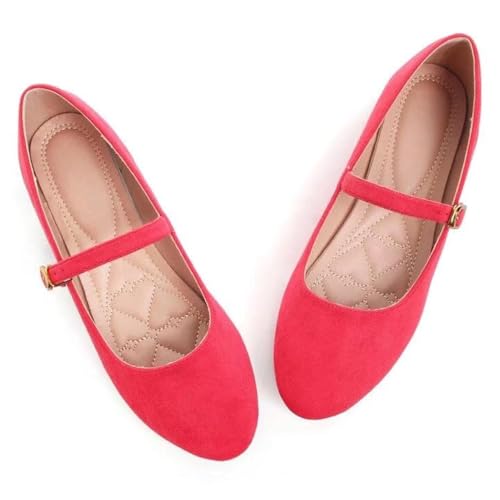 Image of LUXINYU Women's Slip on Flats,Classy Round Toe Solid Classic Mary Jane Ballet Dance Shoes Soft Comfortable PU Flat Shoes