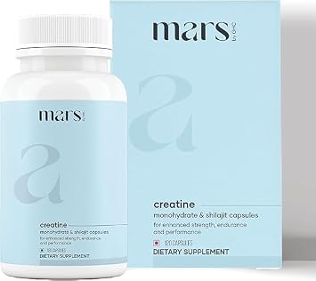 Mars Micronized Creatine Monohydrate Caps Powered with Shilajit 120 N | Good Health Company - Pack of 1