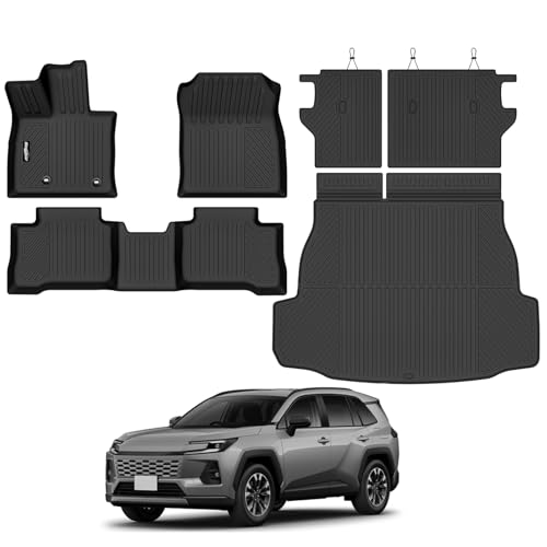 Bingoliner Floor Mats for Toyota RAV4 Hybrid 2026(Not for Phev), Trunk Mat and Backrest Mat All Weather TPE Protector for Toyota RAV4 Accessories(Not for Cargo Area with subwoofer)