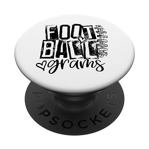Football Grams laces Heart Trending Pride Cute Grunge PopSockets Swappable PopGrip, Black