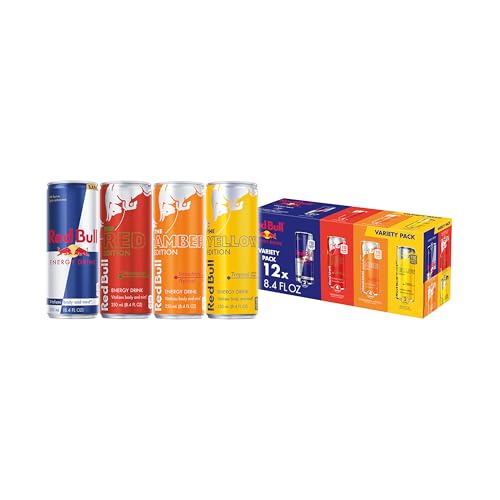 Red Bull Energy Drink Variety Pack, Red, Yellow & Amber, with 80mg Caffeine plus Taurine & B...