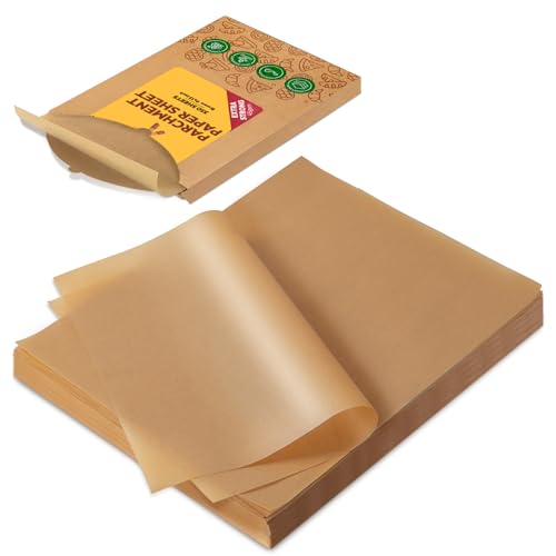 Image of Katbite 350Pcs 9x13 In Parchment Paper Sheets, Heavy Duty Unbleached Baking Paper, Non-stick & Oil Proof for Oven, Air Fryer, Grilling, Steaming and Cooking Bread