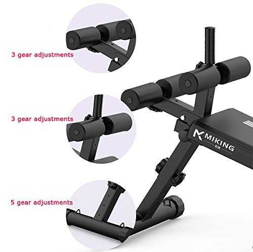 YP Multi-function Dumbbell Bench, Sports Weight Loss Fitness Artifact Foldable Height Tilt/Lifting/Supine Leg Lift/Sit-ups, Adjustable Fitness Bench Lift 55 Mm Extra Thick Leather Pad