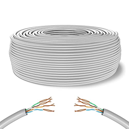  MY SMART SHOP CAVO DI RETE CAT6 MATASSA CATe 6 LAN ETHERNET M BOBINA INTERNET PLUG MODEM ROUTER ACCESS POINT REAPETER CCA RJ45 GIGABIT 10/100/1000 Mbps (50, BIANCO, FTP)