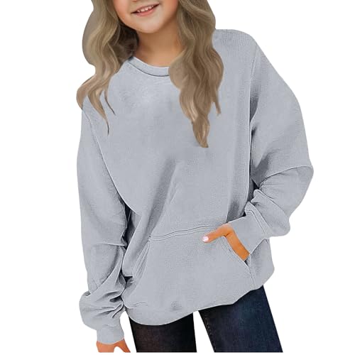 Crewneck Sweatshirts For Girl Long Sleeve Casual Winter Warm Sweatshirt Kids Fashion Oversized Pullover Top