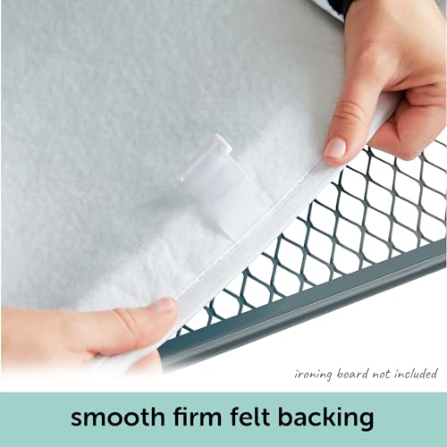 Image of oliso Ironing Board Cover and Pad - 100% Cotton - Standard 15 x 54 | Silhouette, 5mm Thick Felt, Scorch Resistant, Wide Elastic Edge, Adjustable Straps, Heat Reflective