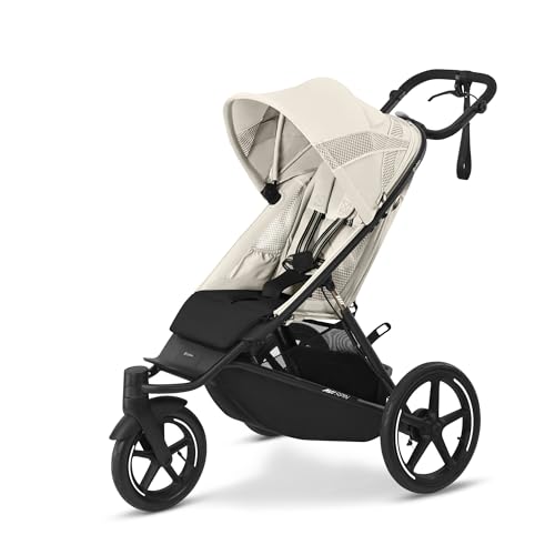 CYBEX Passeggino Gold AVI SPIN, Dalla nascita a circa 4 anni, Max. 111 cm e 22 kg, Passeggino da città, fuoristrada e da jogging, Seashell Beige