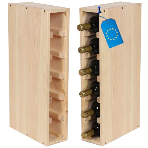 MODO24 Flaschenregal, Weinregal Massivholz für 6 Flaschen...