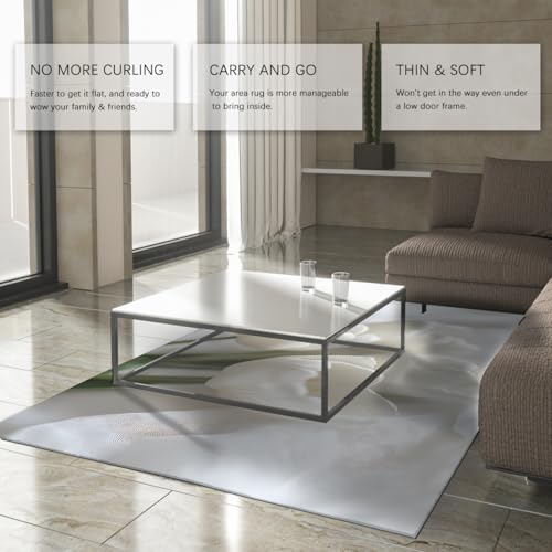 Tapis de salon 120x150cm blanc à fleurs de tulipes pour chambre moderne