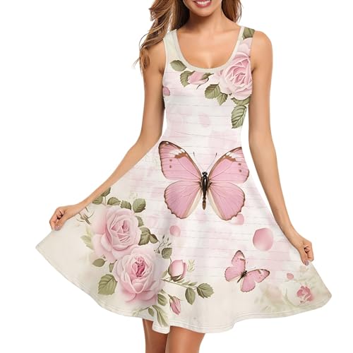 Image of TOADDITDO Womens Summer Sleeveless Tank Dress with 2 Side Pockets XS-4XL Plus Size
