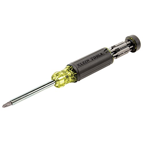 Klein Tools 32290 Multi-Bit Screwdriver with Storage with Cusion Grip For Maximum Torque and Comfort, 15-Piece