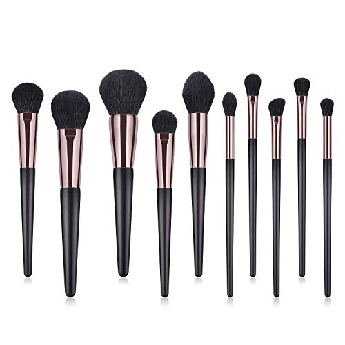 Juego de brochas de maquillaje, profesional, 10 piezas, brochas de maquillaje sintéticas de primera calidad para base Kabuki Blush Eyeshadow Concealer Brushes