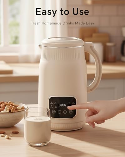 50oz Nut Milk Maker Machine(Stainless Steel) Blender, 8-in-1 Automatic Soy Milk Maker for Vegan, Homemade Almond/Coconut/Oat Plant-Based Milk with 18H Delay Start,4H Keep Warm, Self-Clean& Boil Water image 5