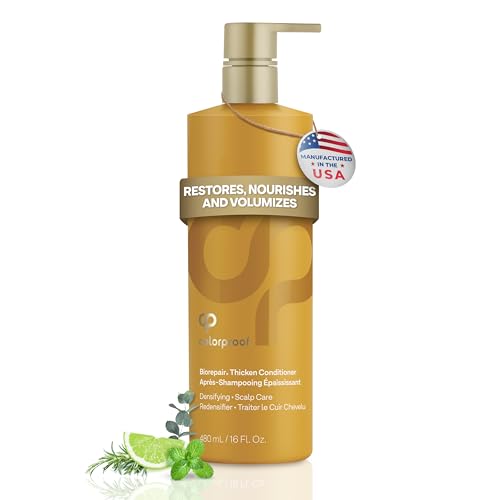 Colorproof Biorepair Thicken Conditioner 16 Fl. Oz., Fuller-Looking Hair Conditioner w/Fresh Lime, Eucalyptus, Mint Leaf & Rosemary Scent, Hair Growth-Supporting Conditioner