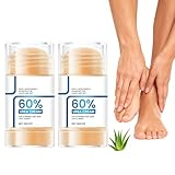 Urea Creme 60 Prozent für Füße, Fußcreme gegen rissige Fersen und trockene Haut, Fersenbalsam, Fußpflege Stick schnell einziehend & nicht fettend, Hornhaut Entferner & Haut Weichmacher (2pcs)