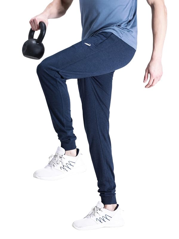 Image of CROCODILE Men Solid Ankle Length Joggers | French Terry Cotton | Drawstring Waist | 3 Pockets