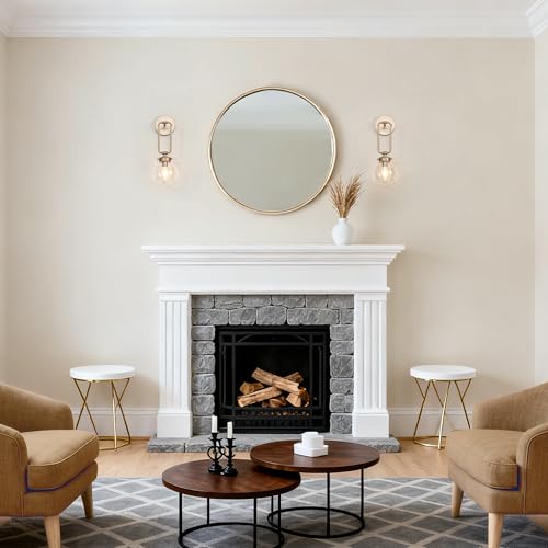 Image of KSANA Modern Gold Wall Sconce, 1-Light Sconce Wall Lighting with Globe Glass Shade Bedside Mounted Lamps Hardwired for Bathroom Hallway Entryway, 14.5 inch H