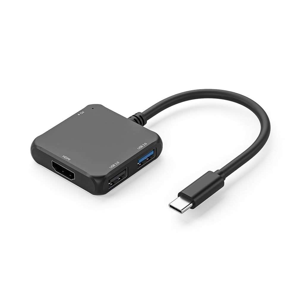 4 in 1 USB C Hub Multiport Adapter with 4K HDMI, 100W PD Fast Charging & USB Port, Multi-Functional USB C Adapter Compatible with Mouse, Keyboard,