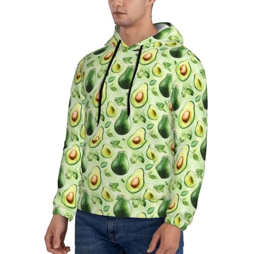 Hoodies For Men - Green Avocado Print Long Sleeve Casual Men'S Hoodies & Sweatshirts Pullover With Pocket3