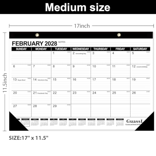 Image of GuassLee Desk Calendar 2027-2028 3 Pack, 18 Months, Large 17 inchx11.5 inch