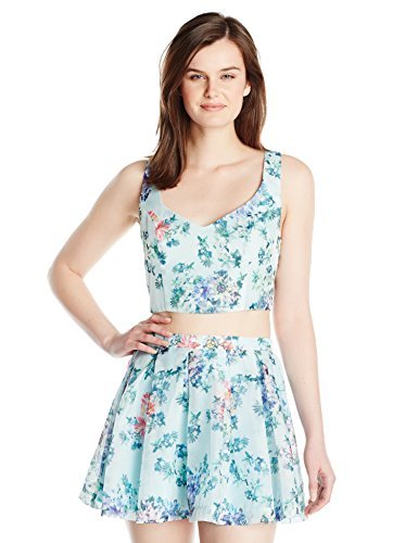 Lucca Couture Women's Floral Printed Crop Top
