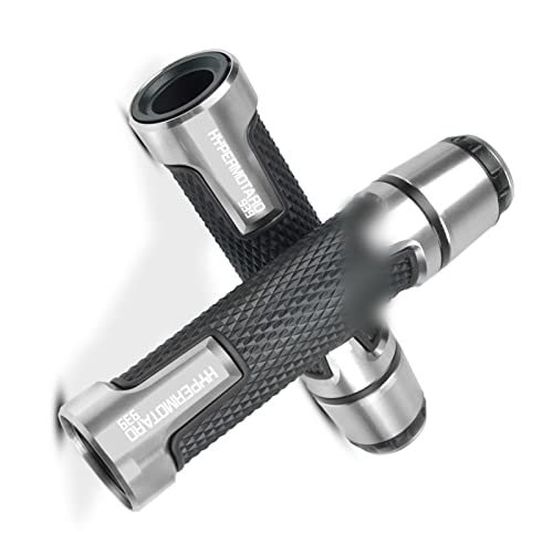 Poignées de guidon moto universelles 22mm anti-vibrations avec embouts protecteurs