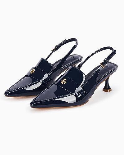 Coutgo Women's Pointed Toe Sandals Slingback Kitten Heel Pumps Slip On Ankle Buckle Dress Shoes4